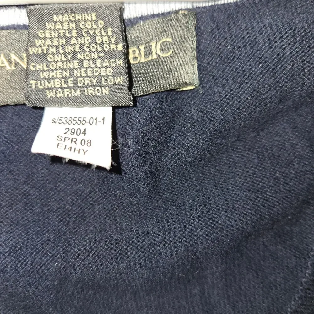 Banana Republic Blue V-neck Cotton Sweater Vest Size Large